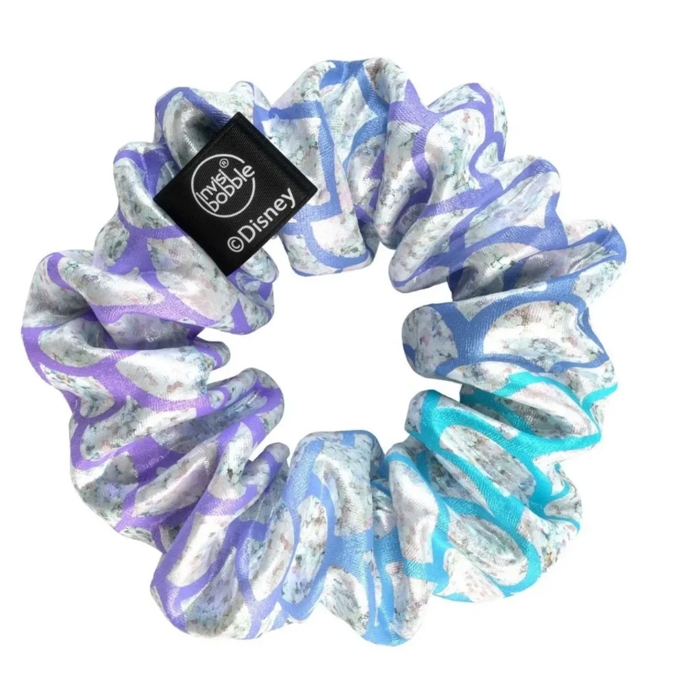 BNIB DISNEY INVISIBOBBLE STYLE ICON ARIEL PRINCESS 2 SCRUNCHIES PURPLE & SPARKLE